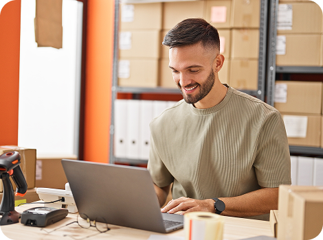 Person researching trademarks